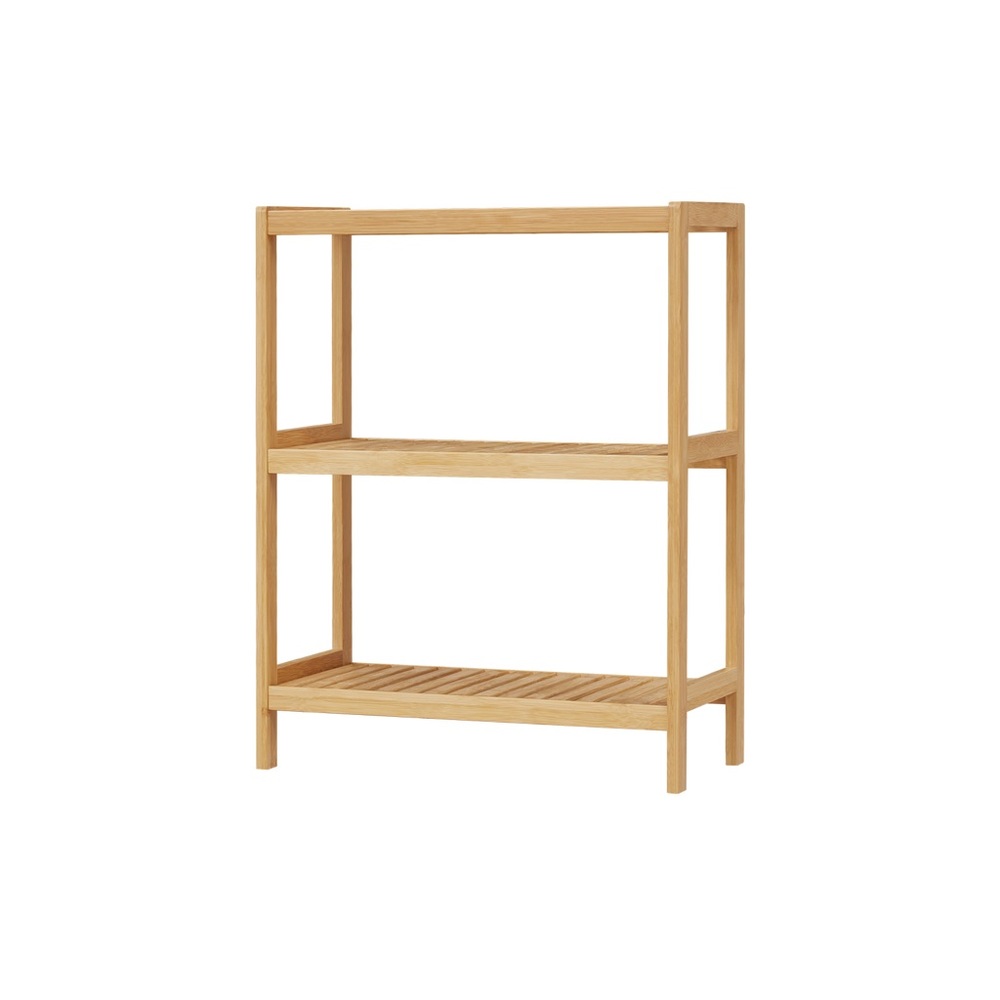 3 tiers bamboo shelf stand storage shelf bathroom kitchen livingroom plant stand